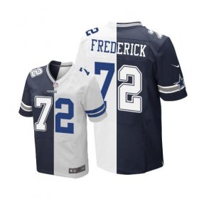 Wholesale Cheap Nike Cowboys #72 Travis Frederick Navy Blue/White Men\'s Stitched NFL Elite Split Jersey