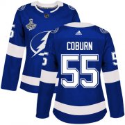 Cheap Adidas Lightning #55 Braydon Coburn Blue Home Authentic Women's 2020 Stanley Cup Champions Stitched NHL Jersey