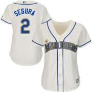 Wholesale Cheap Mariners #2 Jean Segura Cream Alternate Women's Stitched MLB Jersey
