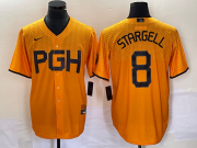 Wholesale Cheap Men's Pittsburgh Pirates #8 Willie Stargell Gold 2023 City Connect Stitched Jersey 1