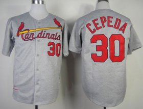 Wholesale Cheap Mitchell And Ness 1967 Cardinals #30 Orlando Cepeda Grey Throwback Stitched MLB Jersey