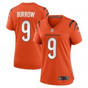 Cheap Women Nike #9 Joe Burrow orange Cincinnati Bengals Limited Vapor Jersey