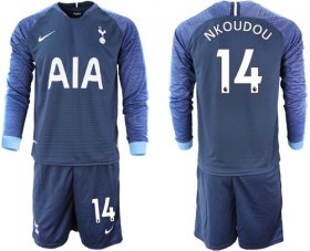 Wholesale Cheap Tottenham Hotspur #14 Nkoudou Away Long Sleeves Soccer Club Jersey