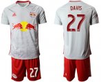 Wholesale Cheap Red Bull #27 Davis White Home Soccer Club Jersey