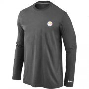 Wholesale Cheap Nike Pittsburgh Steelers Sideline Legend Authentic Logo Long Sleeve T-Shirt Dark Grey
