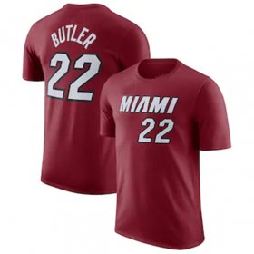 Cheap Men\'s Miami Heat #22 Jimmy Butler Red 2022-23 Statement Edition Name & Number T-Shirt