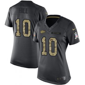 Wholesale Cheap Nike Chiefs #10 Tyreek Hill Black Women\'s Stitched NFL Limited 2016 Salute to Service Jersey