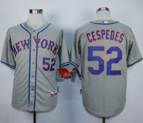 Wholesale Cheap Mets #52 Yoenis Cespedes Grey Road Cool Base Stitched MLB Jersey