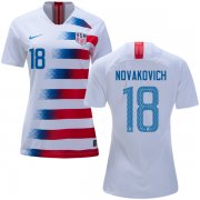 Wholesale Cheap Women's USA #18 Novakovich Home Soccer Country Jersey