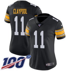 Wholesale Cheap Nike Steelers #11 Chase Claypool Black Alternate Women\'s Stitched NFL 100th Season Vapor Untouchable Limited Jersey