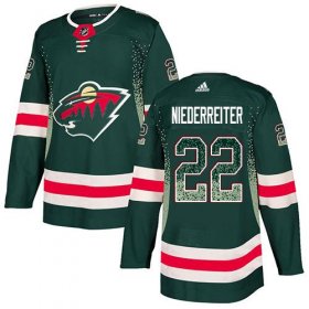 Wholesale Cheap Adidas Wild #22 Nino Niederreiter Green Home Authentic Drift Fashion Stitched NHL Jersey