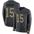 Wholesale Cheap Nike Raiders #15 Nelson Agholor Anthracite Salute to Service Men's Stitched NFL Limited Therma Long Sleeve Jersey
