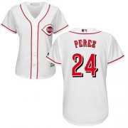 Wholesale Cheap Reds #24 Tony Perez White Home Women's Stitched MLB Jersey