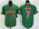 Wholesale Cheap Men's Mexico Baseball #7 Julio Urias 2023 Green World Classic Stitched Jersey2