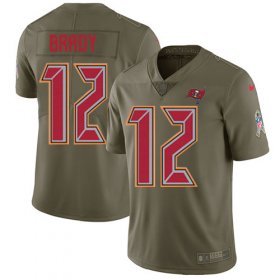 Wholesale Cheap Nike Buccaneers #12 Tom Brady Olive Youth Stitched NFL Limited 2017 Salute To Service Jersey