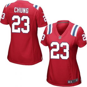 Wholesale Cheap Nike Patriots #23 Patrick Chung Red Alternate Women\'s Stitched NFL Elite Jersey