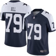 Wholesale Cheap Nike Cowboys #79 Trysten Hill Navy Blue Thanksgiving Men's Stitched NFL Vapor Untouchable Limited Throwback Jersey