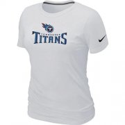 Wholesale Cheap Women's Nike Tennessee Titans Authentic Logo T-Shirt White