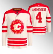 Cheap Men's Calgary Flames #4 Rasmus Andersson 2023 Cream Classic Primegreen Stitched Jersey