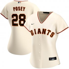 Wholesale Cheap San Francisco Giants #28 Buster Posey Nike Women\'s Home 2020 MLB Player Jersey Cream
