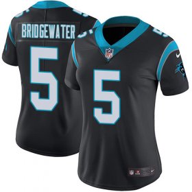 Wholesale Cheap Nike Panthers #5 Teddy Bridgewater Black Team Color Women\'s Stitched NFL Vapor Untouchable Limited Jersey