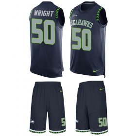 Wholesale Cheap Nike Seahawks #50 K.J. Wright Steel Blue Team Color Men\'s Stitched NFL Limited Tank Top Suit Jersey
