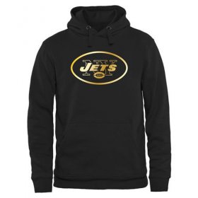 Wholesale Cheap Men\'s New York Jets Pro Line Black Gold Collection Pullover Hoodie