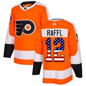 Wholesale Cheap Adidas Flyers #12 Michael Raffl Orange Home Authentic USA Flag Stitched NHL Jersey