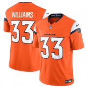 Cheap Men's Denver Broncos #33 Javonte Williams Orange 2024 F.U.S.E. Alternate Vapor Limited Football Stitched Jersey
