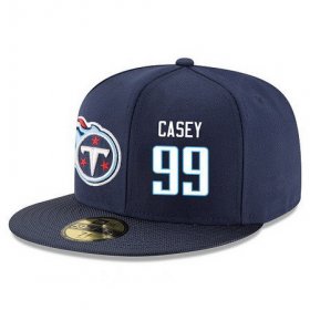 Wholesale Cheap Tennessee Titans #99 Jurrell Casey Snapback Cap NFL Player Navy Blue with White Number Stitched Hat
