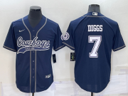 Wholesale Cheap Men's Dallas Cowboys #7 Trevon Diggs Navy Blue Stitched Cool Base Nike Baseball Jersey