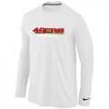 Wholesale Cheap Nike San Francisco 49ers Authentic Font Long Sleeve T-Shirt White