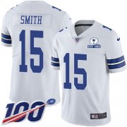 Wholesale Cheap Nike Cowboys #15 Devin Smith White Men's Stitched With Established In 1960 Patch NFL 100th Season Vapor Untouchable Limited Jersey
