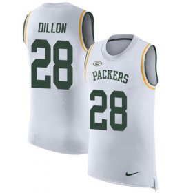 Wholesale Cheap Nike Packers #28 AJ Dillon White Men\'s Stitched NFL Limited Rush Tank Top Jersey