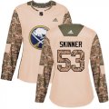 Wholesale Cheap Adidas Sabres #53 Jeff Skinner Camo Authentic 2017 Veterans Day Women's Stitched NHL Jersey