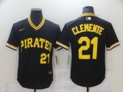 Wholesale Cheap Men Pittsburgh Pirates 21 Clemente Black Game Nike MLB Jerseys