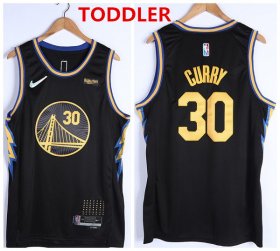 Wholesale Cheap Toddlers Golden State Warriors #30 Stephen Curry 75th Anniversary Black Stitched Basketball Jersey