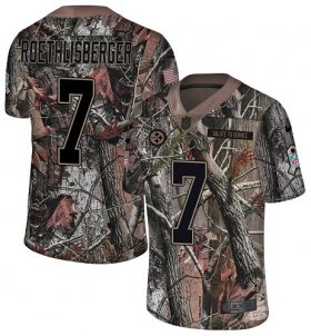 Wholesale Cheap Nike Steelers #7 Ben Roethlisberger Camo Men\'s Stitched NFL Limited Rush Realtree Jersey