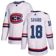 Wholesale Cheap Adidas Canadiens #18 Serge Savard White Authentic 2017 100 Classic Stitched NHL Jersey