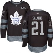 Wholesale Cheap Adidas Maple Leafs #21 Borje Salming Black 1917-2017 100th Anniversary Stitched NHL Jersey