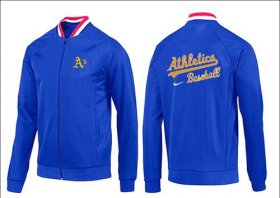 Wholesale Cheap MLB Oakland Athletics Zip Jacket Blue_1