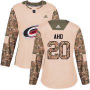 Wholesale Cheap Adidas Hurricanes #20 Sebastian Aho Camo Authentic 2017 Veterans Day Women's Stitched NHL Jersey