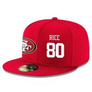 Wholesale Cheap San Francisco 49ers #80 Jerry Rice Snapback Cap NFL Player Red with White Number Stitched Hat