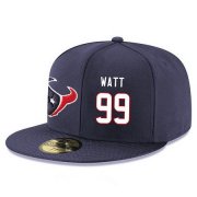 Wholesale Cheap Houston Texans #99 J.J. Watt Snapback Cap NFL Player Navy Blue with White Number Stitched Hat