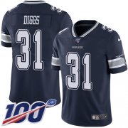 Wholesale Cheap Nike Cowboys #31 Trevon Diggs Navy Blue Team Color Men's Stitched NFL 100th Season Vapor Untouchable Limited Jersey