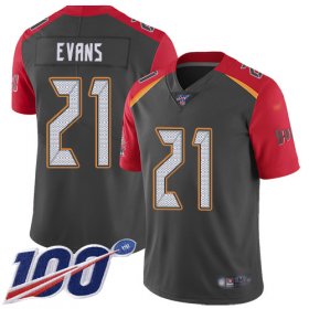 Wholesale Cheap Nike Buccaneers #21 Justin Evans Gray Men\'s Stitched NFL Limited Inverted Legend 100th Season Jersey