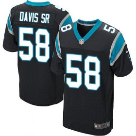 Wholesale Cheap Nike Panthers #58 Thomas Davis Sr Black Team Color Men\'s Stitched NFL Elite Jersey