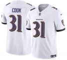 Cheap Youth Baltimore Ravens #31 Dalvin Cook White 2024 F.U.S.E. Stitched Jersey