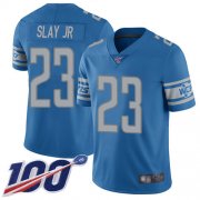 Wholesale Cheap Nike Lions #23 Darius Slay Jr Blue Team Color Men's Stitched NFL 100th Season Vapor Limited Jersey
