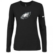 Wholesale Cheap Women's Nike Philadelphia Eagles Of The City Long Sleeve Tri-Blend NFL T-Shirt Black